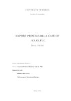 Export procedure: A case of Kraš Plc.