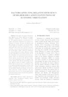 Factors affecting relative efficiency of higher education institutions of economic orientation