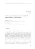 CONTROLLERS’ RESPONSIBILITY IN THE POST COVID BUSINESS ENVIRONMENT