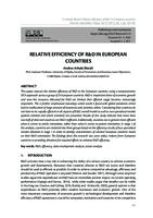 RELATIVE EFFICIENCY OF R&D IN EUROPEAN COUNTRIES