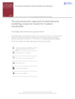 The microeconomic approach to food demand modelling: Empirical results for Croatian households