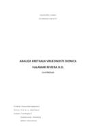 Analiza kretanja vrijednosti dionica Valamar Riviera D.D.