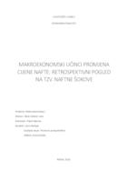 Makroekonomski učinci promjena cijene nafte: retrospektivni pogled na tzv.  naftne šokove