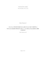 Uloga instrumenata regulacije tržišta financijskih proizvoda u globalnoj krizi 2008. godine