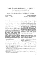 prikaz prve stranice dokumenta Strategy implementation – external environment alignment