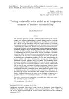 prikaz prve stranice dokumenta Testing sustainable value added as an integrative measure of business sustainability