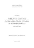 prikaz prve stranice dokumenta Modeliranje agregatne potražnje za hranom - primjena na Republiku Hrvatsku