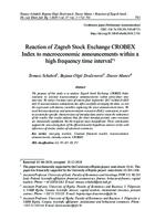 prikaz prve stranice dokumenta Reaction of Zagreb Stock Exchange CROBEX Index to macroeconomic announcements within a high frequency time interval