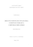 prikaz prve stranice dokumenta Državne subvencije i financijska uspješnost poduzeća u Republici Hrvatskoj
