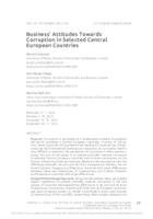 prikaz prve stranice dokumenta Business' Attitudes Towards Corruption in Selected Central European Countries