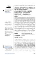 prikaz prve stranice dokumenta Steering the volunteering – Data Envelopment Analysis of volunteers’ retention efficiency in civil society units