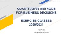 prikaz prve stranice dokumenta Quantitative methods for business decisions - exercise classes