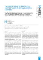 prikaz prve stranice dokumenta Važnost percipirane vrijednosti usluga kod bankarskih usluga